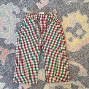 Toddler Red and Green Plaid Pants